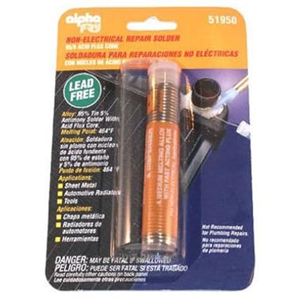 alpha fry AM51950 Solder Acid Core 0.062" Dia 95% Tin / 5% Antimony