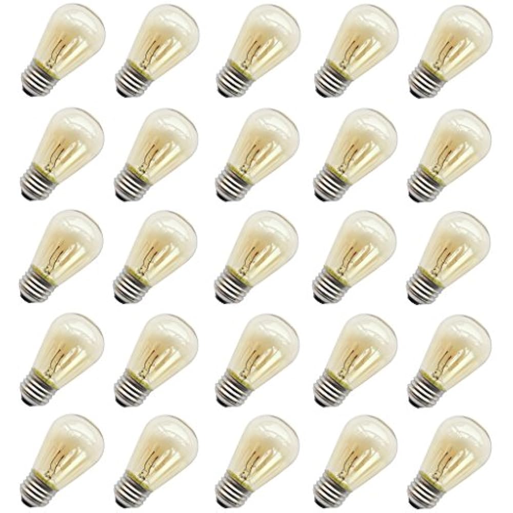 11 Watt Outdoor Light Bulbs, S14 Warm Replacement For Patio String