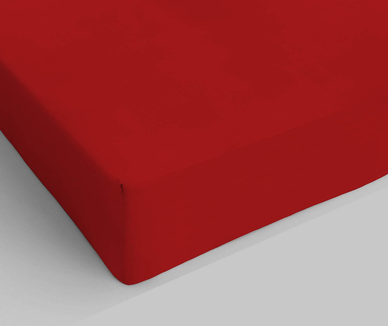 Italian Bed Linen Fitted Sheet "Elegant" with Corner, Microfiber, Small double, Red — image 1
