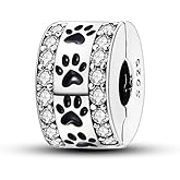 CYCUFF Clip Spacer Charm for Bracelet 925 Sterling Silver Star Moon Pave Cubic Zirconia Clip Lock Stopper Bead Charm Gift for Women