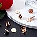 NBEADS 500 Pcs Flat Round Brass Stud Earrings Components, Cadmium Free & Nickel Free & Lead Free, Rose Gold, Tray: 12mm; 14x14x2mm, Pin: 0.7mm