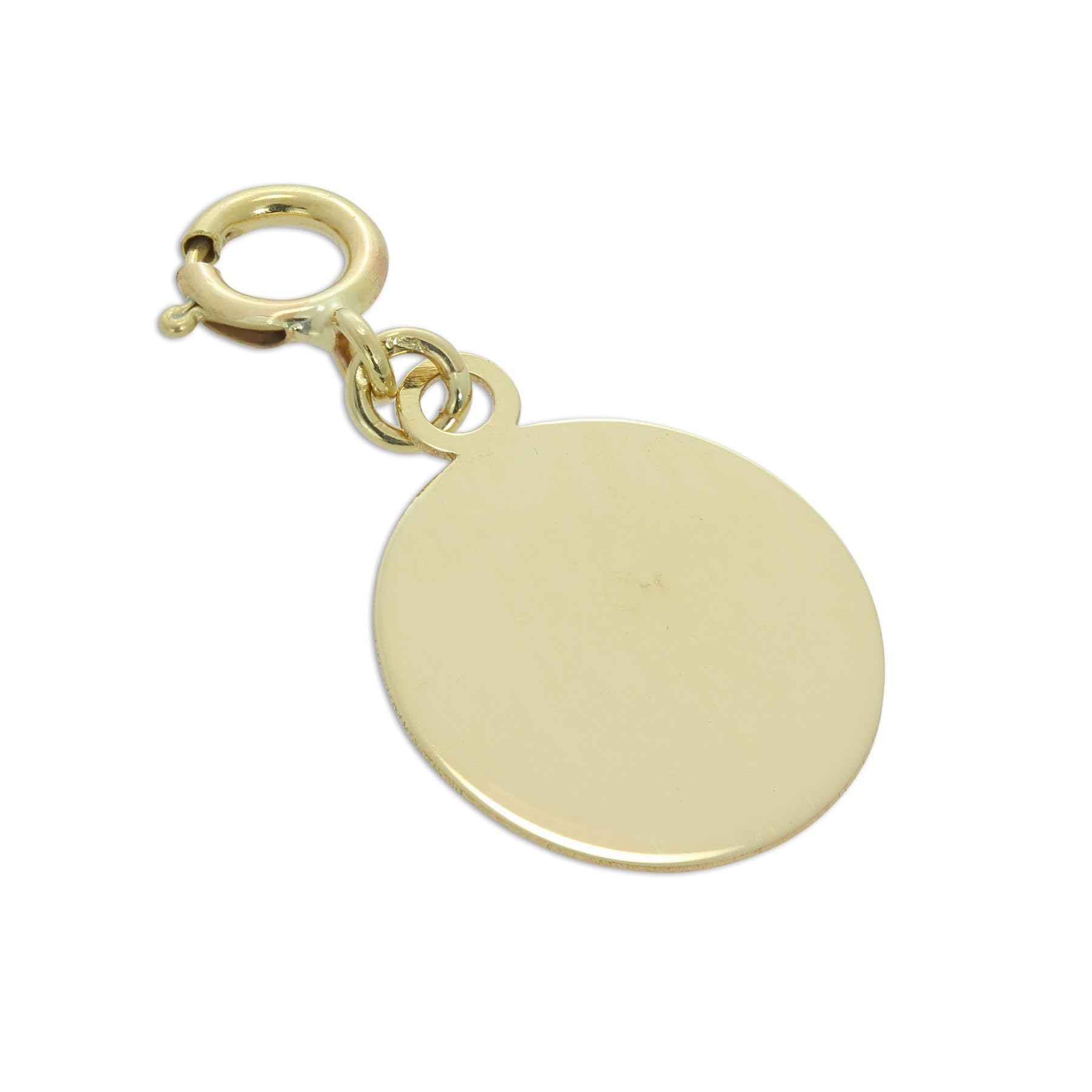 jewellerybox 9ct Gold Engravable Oval Clip on Charm