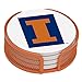 Thirstystone VUIL-HA25 Stoneware Drink Coaster Set with Holder, University of Illinois
