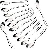 Glittermall Pack of 12 Stainless Steel Oval Shaped Solid Serving Dinner Dessert Spoon Teaspoon Kitchen Accessory Wedding Party ChristmasGift