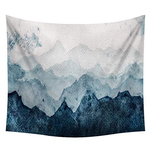 charmsamx Foggy Mountain Misty Forest Tapestry Blue Mountain Magical Tapestry Natural Lanscape Snow Mountain Wall Hanging Tapestry Wall Hanging Decor for Bedroom Livingroom Dorm