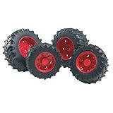 Bruder Twin Tires with Red Rims for 03000 Tractor Series