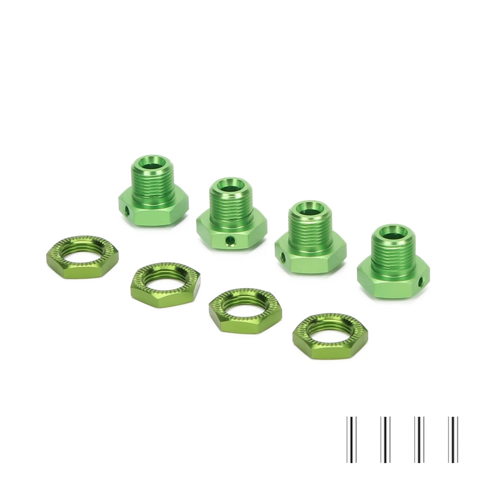 RCAWD Wheel Hex 17mm Wheel Nut for 1/8 arrma Typhon 4x4 3s Blx, Typhon 4x4 550 Mega Upgrades, Hex Wheels Hubs Adapter Aluminum Hex RC Wheels and Tires parts #ARA310906 ARA310904 (Green