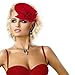 Lawliet Womens Socialite Flower Black Pearl Wool Felt Fascinator Pillbox Tilt Hat A044