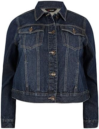 Yours Clothing Women's Plus Size Indigo Denim Jacket with Front Pockets