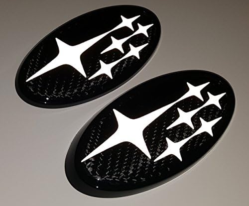 2008-2019 Sedan Carbon Fiber Emblem Decals Compatible with Subaru WRX STI (Reflective White)