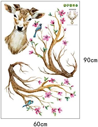 Colorful Reindeer Deer Head Wall Mural Art Sticker for Room Decor Antlers, Multicoloured - Image 4