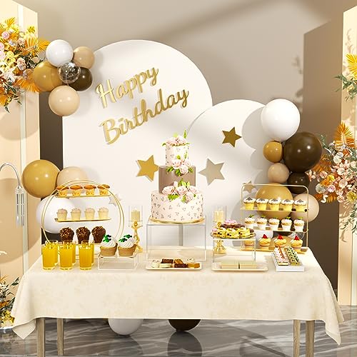 Niubee Buffet Risers, Food Display Stands For Party, 6Pcs Acrylic Risers Cake Collectible Jewelry Figures Show, Cube Dessert Table Nesting Riser With Hollow Bottoms 8"X9"X10(Clear)