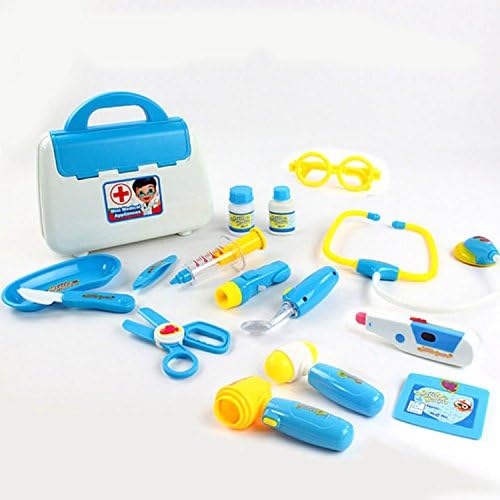 Blue Simulation Medical Kit Children Doctor Series Pretend Play Classic Toy Role Playmedical Educational Kids Toys Set