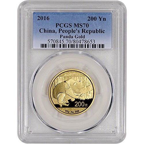 2016 CN China Gold Panda (15 g) 200 Yuan MS70 PCGS