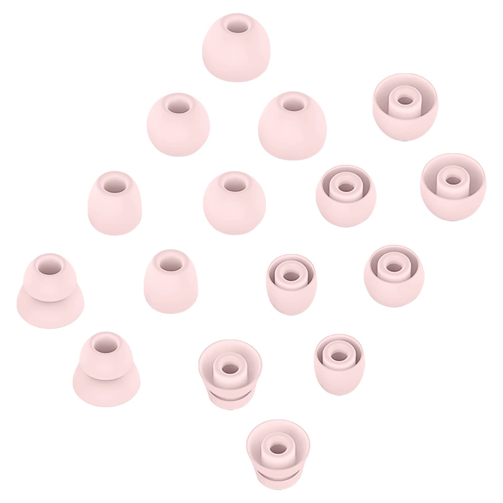 8 Pairs Ear Tips Compatible with Beats Powerbeats Pro Wireless Earbuds Tip Noise Reduce Silicone Gel Earbuds Eartips Skin Accessories Compatible with Beats Flex/BeatsX Urbeats (Pink)