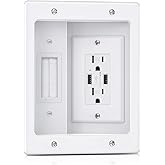 ZEXMTE in Wall Cable Management Kit with AC Outlets & USB Ports,in Wall TV Power Kit,Hide Cords Wall Mounted TV,Recessed Outl