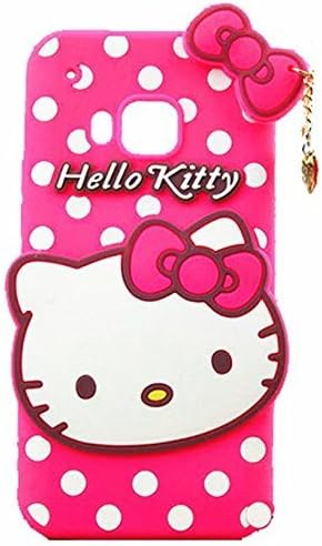 HTC One M9 Case,HTC One M9 Hello Kitty Silicone Case,Bat King 3D Cute Cartoon Hello Kitty Soft Silicon Gel Rubber Case Cover Skin for HTC One M9(Rose Hello Kitty)