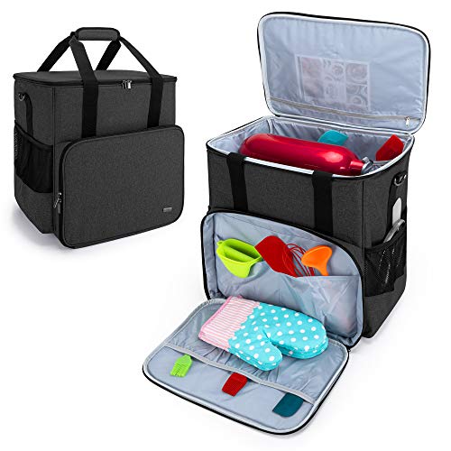 Luxja Portable Storage Bag for KitchenAid Mixers and Extra Accessories (Compatible with 4.5-Quart and 5-Quart KitchenAid Mixers), NO ACCESSORIES INCLUDED, Black