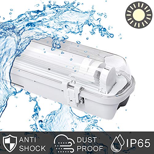 18W LED Feuchtraumleuchte Warmweiß 1.2M Wannenleuchte Tageslicht Werkstatt Leuchten PC Abdeckung 3000K Leuchtstoff lamp… – Bild 6