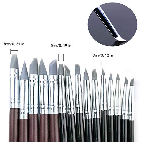 20Pcs Silicone Clay Sculpting Tool Clay Shaping Modeling Wipe Out Tools, Modeling Dotting Tool Pottery Clay Sculpture Carving Tools
