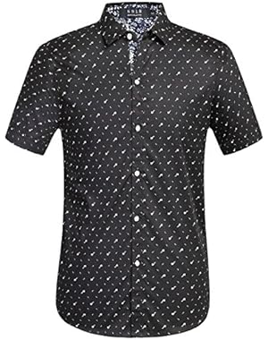 Men's Prints Casual Short Sleeve Button Down Shirt