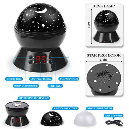 Night Lights for Kids, Multicolor Star Projector with Timer, Baby Night