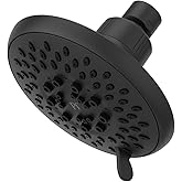 Pfister Universal Shower Head, Shower Arm Not Included, 5-Function, 1.75 GPM, Matte Black Finish, 015WS2UT01B