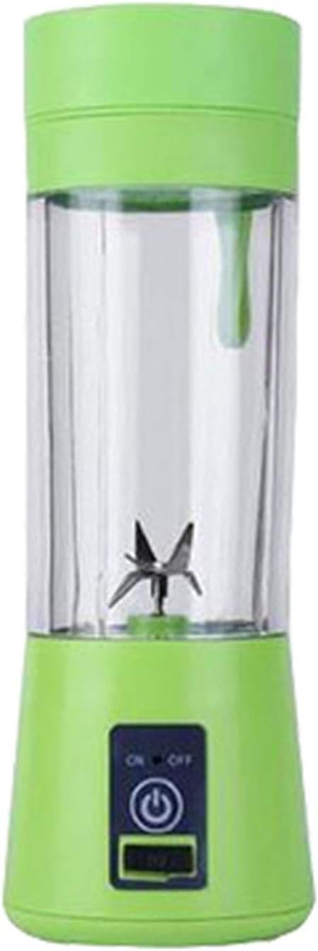380ml Portable Juicer Electric USB Rechargeable Smoothie Blender Machine Mixer,green,4 blades