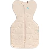 Love to Dream Swaddle UP, Extra Warm 3.5 TOG, Snug Fit Calms Startle Reflex, Allow Baby to Sleep in Preferred Arms Up Position for Self-Soothing, Blush Heart Quilting, Newborn, 5-8.5 lbs