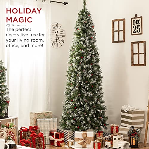 Best Choice Products 7.5ft PreDecorated Pine Hinged Artificial Slim