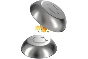 KEESHA 9" and 12" Cheese Melting Dome for Griddle Cooking Steam Basting Cover 304 Stainless Steel Steamer Dome - 2 Pack