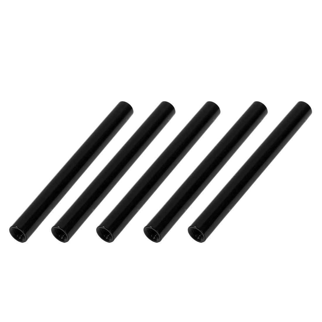 Sourcingmap 5Pcs M3 x 50mm Round Aluminum Column Alloy Standoff Spacer Stud Fastener for Quadcopter Black