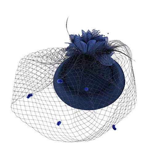 Transser Fascinators Hats Pillbox Hat Cocktail Tea Party Headwear with Veil for Girls and Women