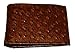 Mens Wallet in genuine cow-hide(ostrich skin print) bifold brown