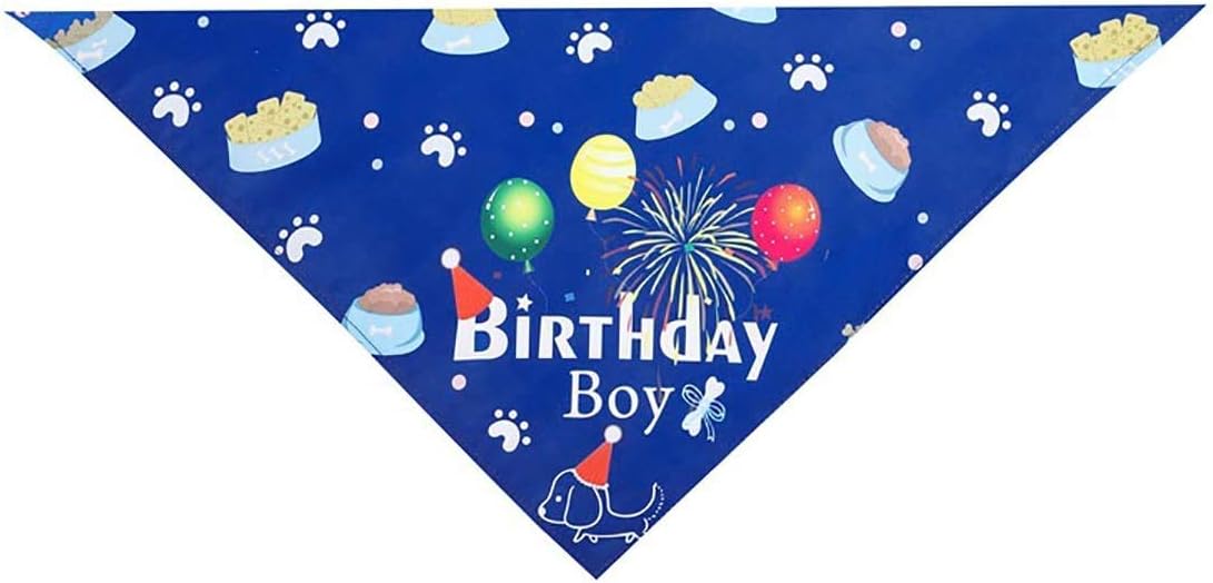 BIPY Dog 1st Birthday Hat Bandana Banner Set for Boys Small Medium Pets Blue Headdress Costumes Grooming Supplies for Party Celebration Decoration - Image 4
