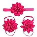 Lisli® 3sets/9pcs Baby Girl's Kids Flowers Foot Band Ties Barefoot Sandals Shoes and Headband