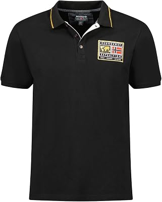 Kariteama Herren-Poloshirt, klassisch, Baumwolle, kurzärmlig, lässig, klassisch, Frühling, Sommer (Schwarz, M), Schwarz, M