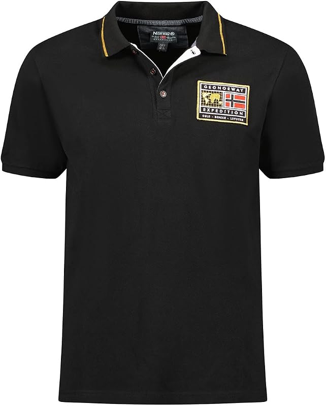 Kariteama Herren-Poloshirt, klassisch, Baumwolle, kurzärmlig, lässig, klassisch, Frühling, Sommer (Schwarz, M), Schwarz, M