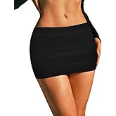 Sweet Hearts Black Mini Skirt for Women- Above Knee Elastic Waist Basic Mini Pencil Womens Skirts Bodycon Made in USA