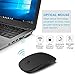 Rechargeable Wireless Mouse, Topist 2.4Ghz Slim Noiseless Mute Silent Click Optical Mouse Mice with USB Receiver Type C for Laptop, Desktop, Tablet, Notebook, PC, Computer, MacBook - Black