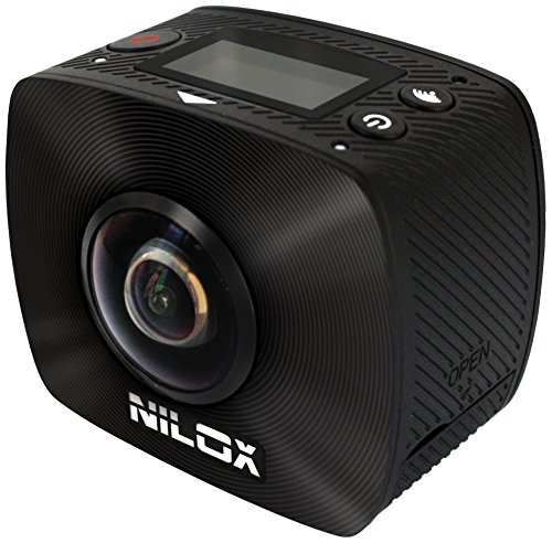 Nilox, Action Cam EVO 360 +, Full HD 1920x960p, 30 fps, 4.5 MP, Riprese a 360°, Nera