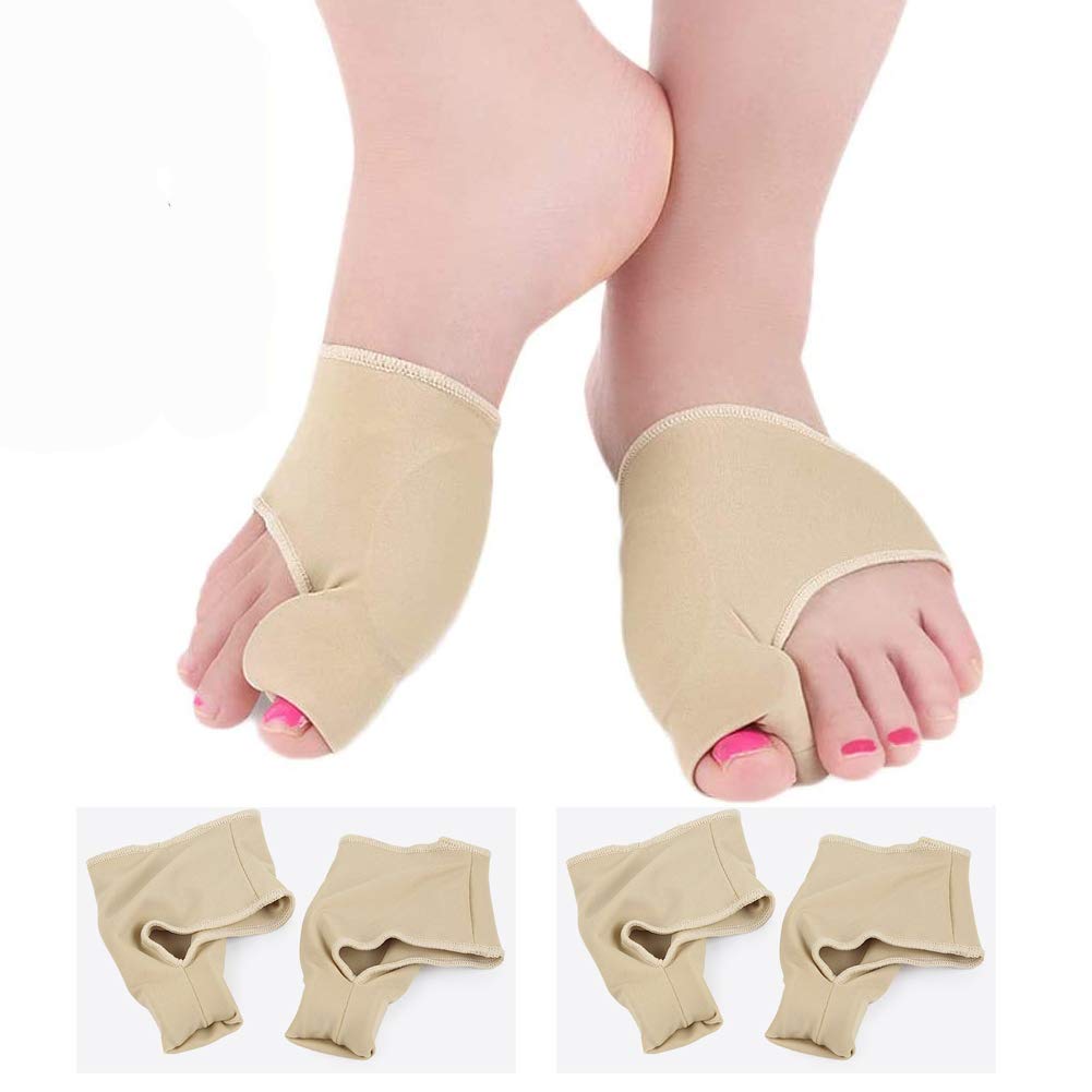 FHTY 4 PCS Corrector Toe Straightener with Built-in Gel Pads for Hallux Valgus Surgery Pain Relief Pain Relief Day and Night Time - (L)