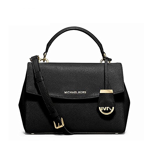 Michael michael kors women s ava small satchel, black, …