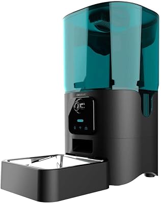 Distributore Automatico Cibo Gatti e Cani Pumba 6000 Purrfect Meal Smart Vision. Controllo Wifi, Camera, Registratore Vocale, 6L, Controllo Porzioni fino a 10mm, Allarme, Ciotola Acciaio Inox