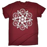 123t Slogans Men's BICYCLE CIRCLE ... KALEIDOSPOKE DESIGN LOOSE FIT T-SHIRT