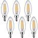 LETO candelabra LED Bulbs Dimmable 4W,UL Listed-40W Light Bulbs Equivalent,LED Warm White 2700K decorative Chandelier Bulb,E12 Candelabra Base ,6 -Pack