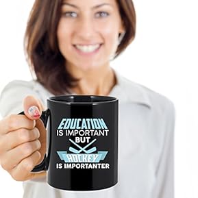 Hockey Coffee Mug - 11 oz. Education is important but Hockey is importanter funny gift. - Image 3