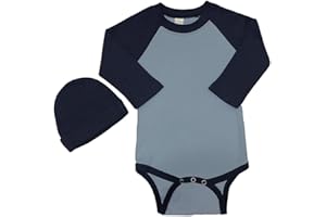PandoraTees Long Sleeve Raglan Bodysuit and Cap Set