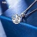 T400 925 Sterling Silver White Cubic Zirconia Heart Round Pendant Necklace Birthday Gift for Women Girls