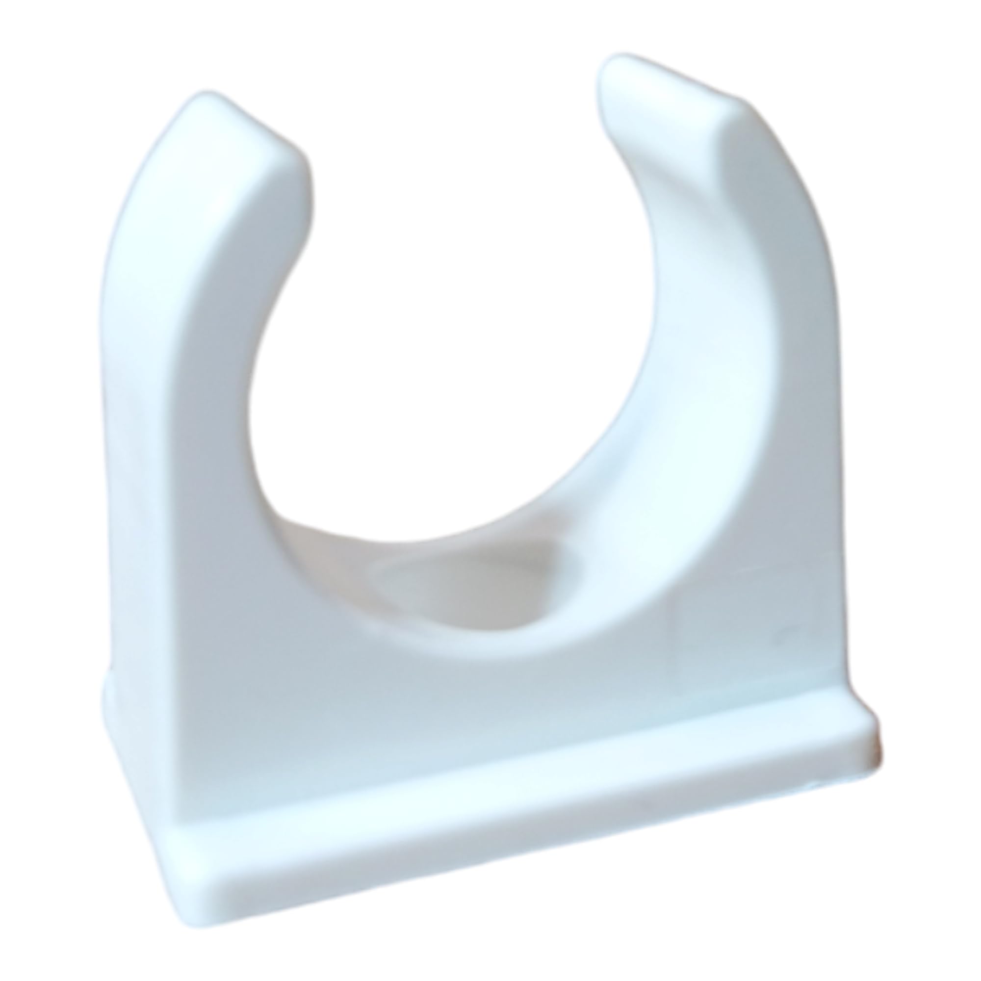 20mm White PVC U Clip Conduit Push in Saddle - Pack of 10
